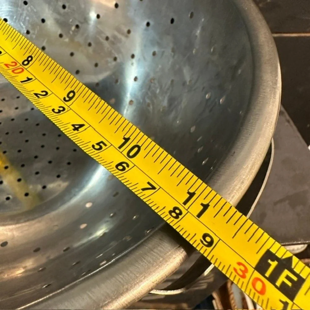 Interpur Vintage 80s Stainless Steel Footed Colander Strainer Korea 11in